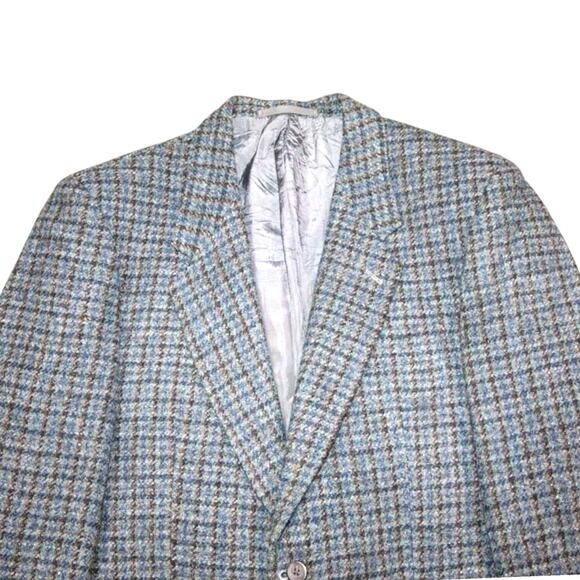 Harris Tweed Overcheck Dogstooth Wool Sport Coat 40R - Picture 4 of 8